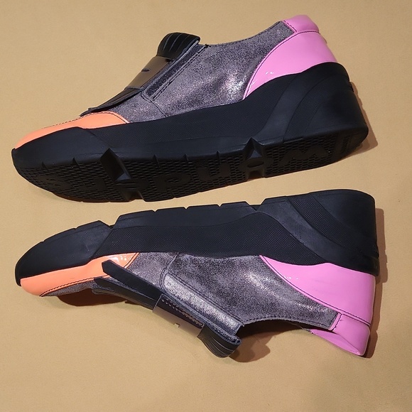 Wonders Platform Loafers Shoes Slip-ons Spain / Sz 5 / Neon orange/pink, black - Picture 12 of 17